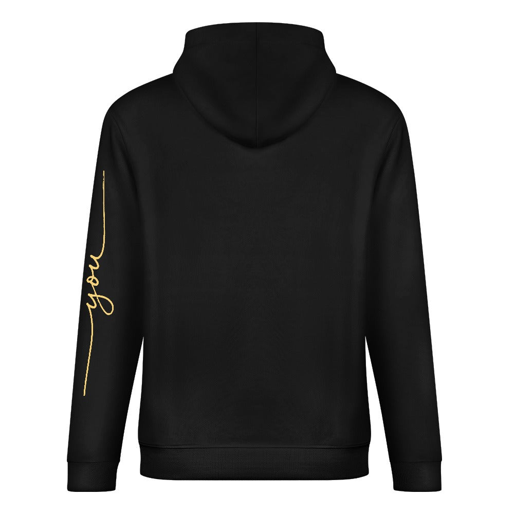 Flow Hoodie oversized mit be you aufdruck auf dem linken arm