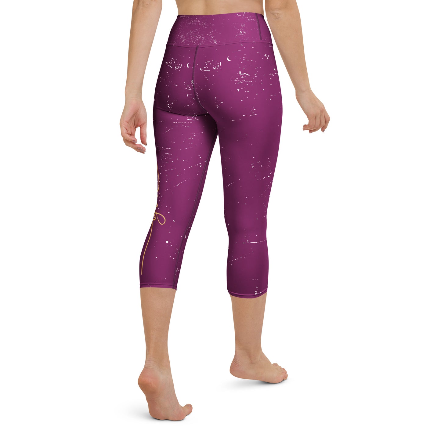 GynetiXx Leggings 3/4 lanmg in bordeaux mit goldenem aufdruck be you am bein highwaist