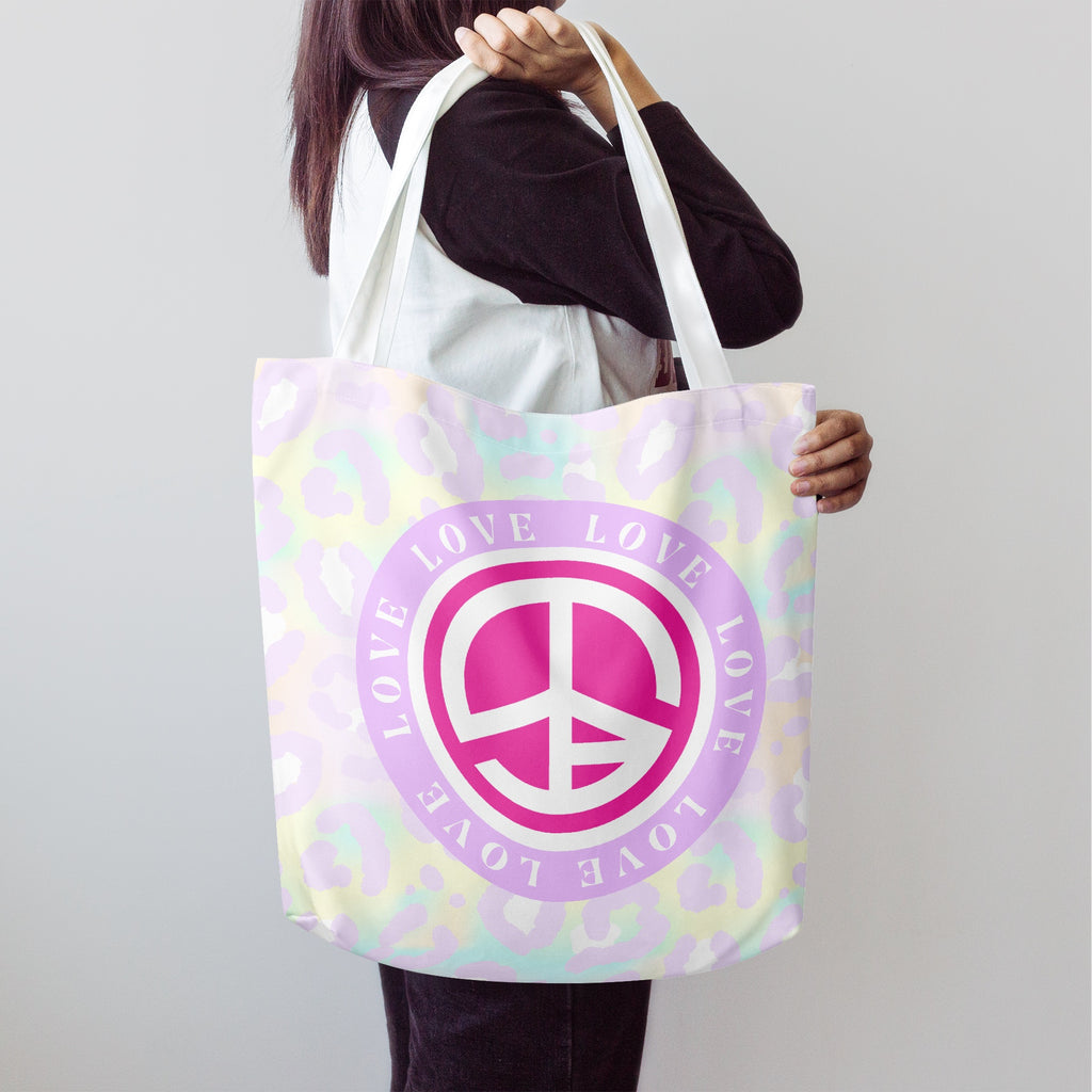 Stylische Canvas-Tasche im Pastell-NEO-Design mit Kapow® Peace-Logo – robust, geräumig, unisex & ideal für Alltag, Reisen oder Gym.
