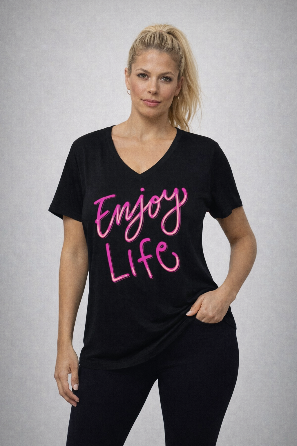Kapow® “Enjoy Life” V-Neck Shirt