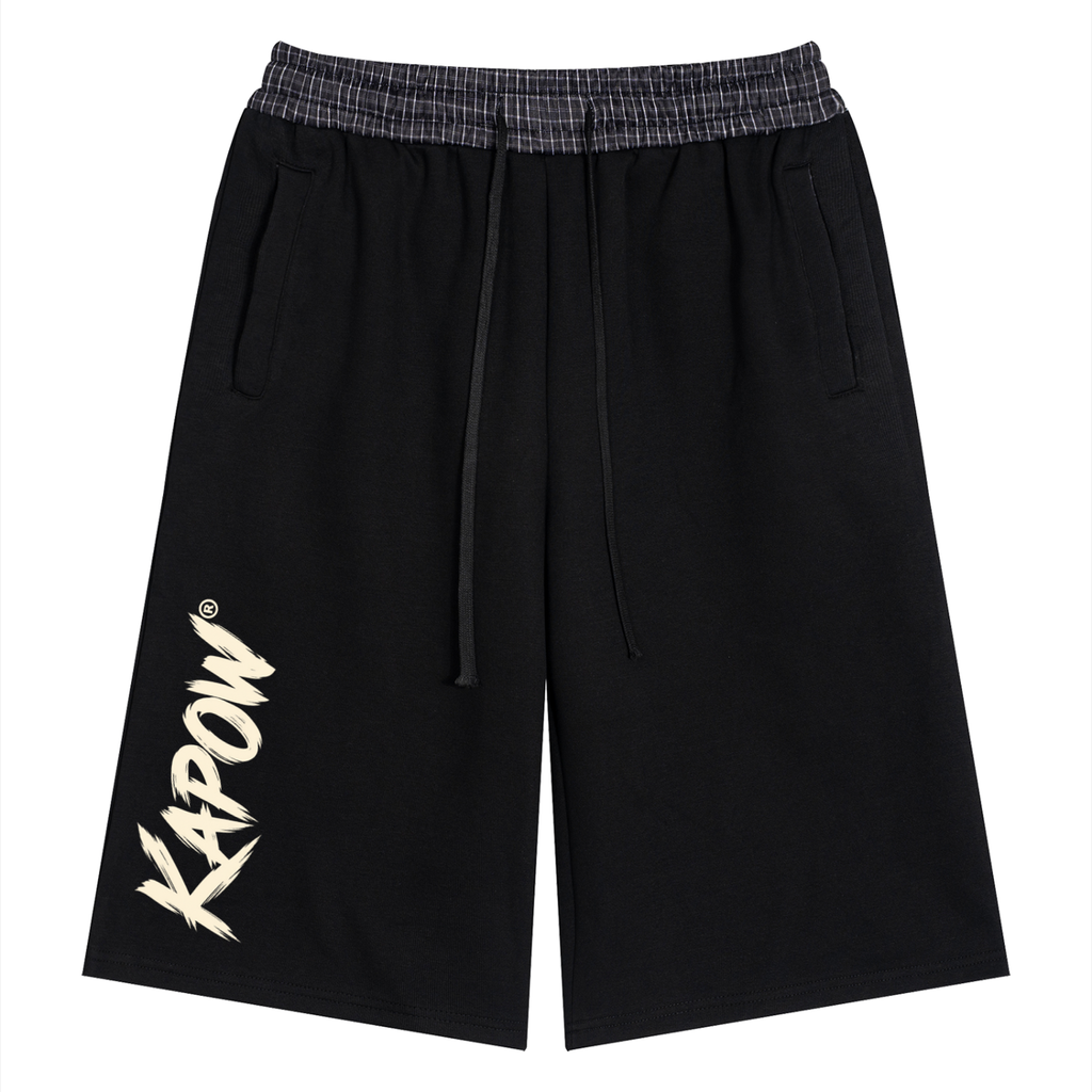 KAPOW® Unisex Shorts with Plaid Waistband