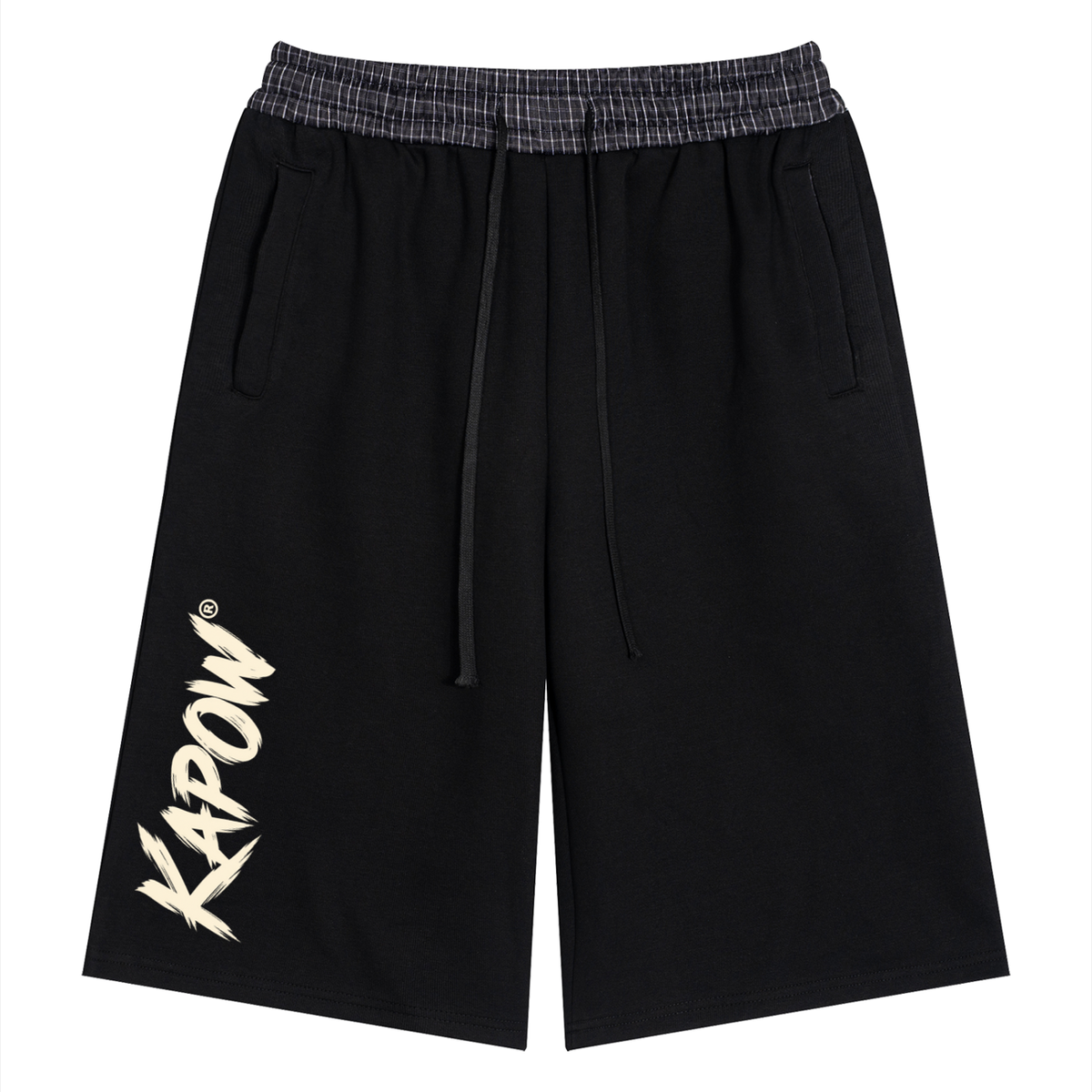 KAPOW® Unisex Shorts with Plaid Waistband