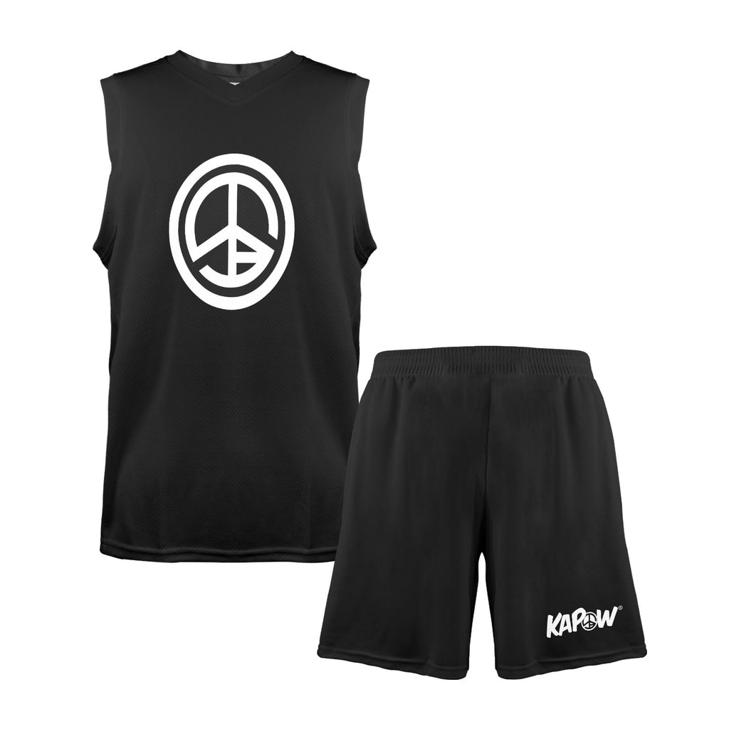 KAPOW® Peace Basketball Uniform – Black