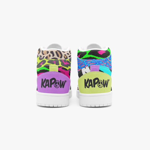 KAPOW® GROOV3 High-Top Sneakers – Animal Print – rear view