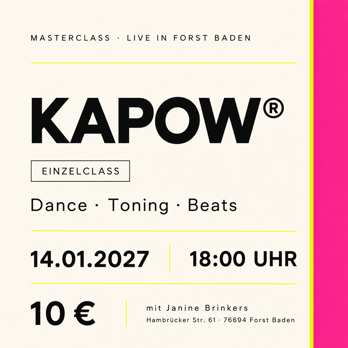 KAPOW® Masterclass | Forst Baden | 14.01.2027