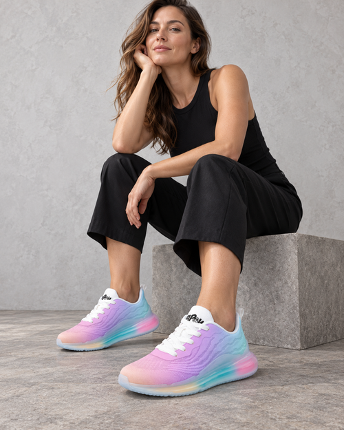 KAPOW® AirFlex Women's Sneakers – Pastel Gradient – studio model view