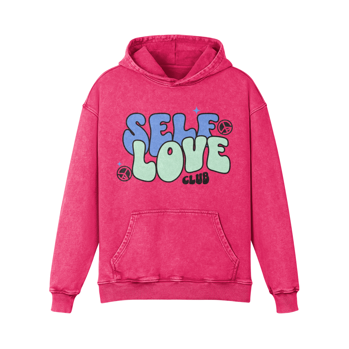 Kapow® Premuim hoddie oversized mit aufdruck self love farbe rot
