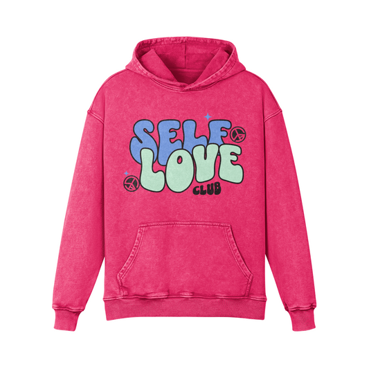 Kapow® Premuim hoddie oversized mit aufdruck self love farbe rot